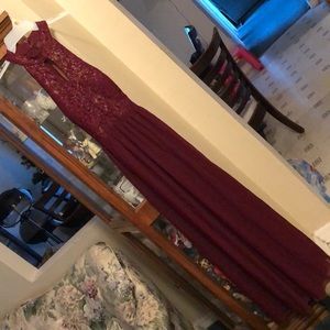 Long burgundy/maroon formal dress